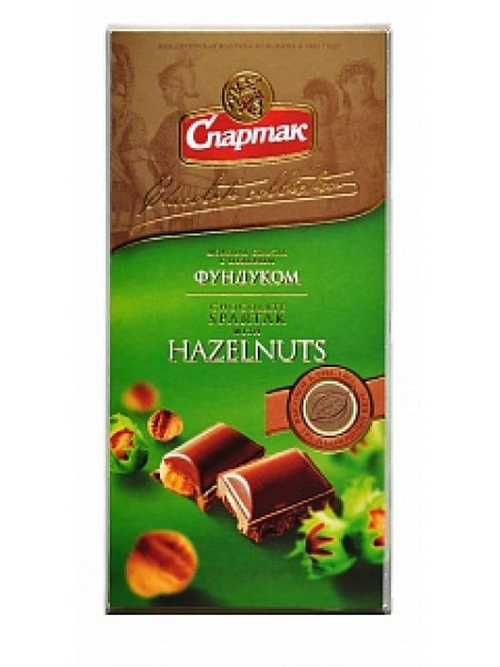 Шоколад Спартак Молочный Цельн Фундук 90г Шоколад Спартак Молочный Цельн Фундук 90г